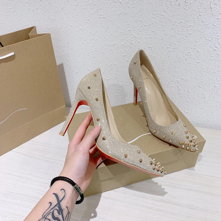 

luxury designer Brand Red bottoms heels for women party wedding glitter Pumps high quality Dress shoes, Pictures shown