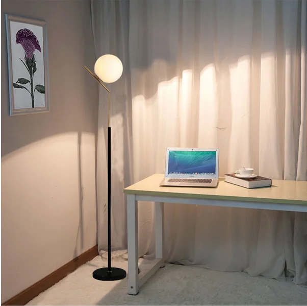 Nodic living room warm light creative simple modern vertical E27 glass ball floor lamp