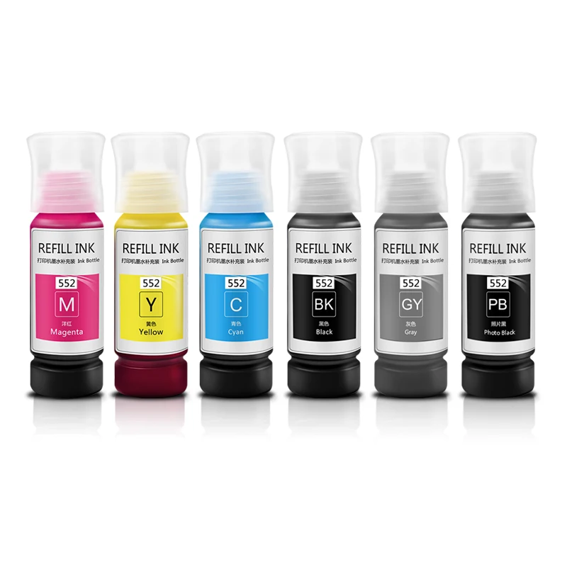

Ocbestjet 70ML/Bottle T552 Dye Ink For Epson ET-8500/ET-8550 Printer Model
