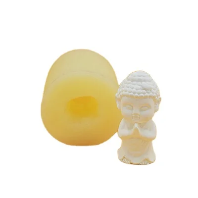 

T639 3D Buddha statue Silicone mold Tathagata Buddha car ornaments candle Silicone mold, White