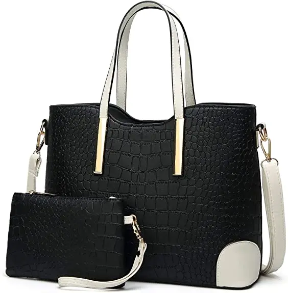 

Wholesale Ladies Hand Bags Set Bag Women Crocodile Skin Pu Leather Handbags With Large Capacity
