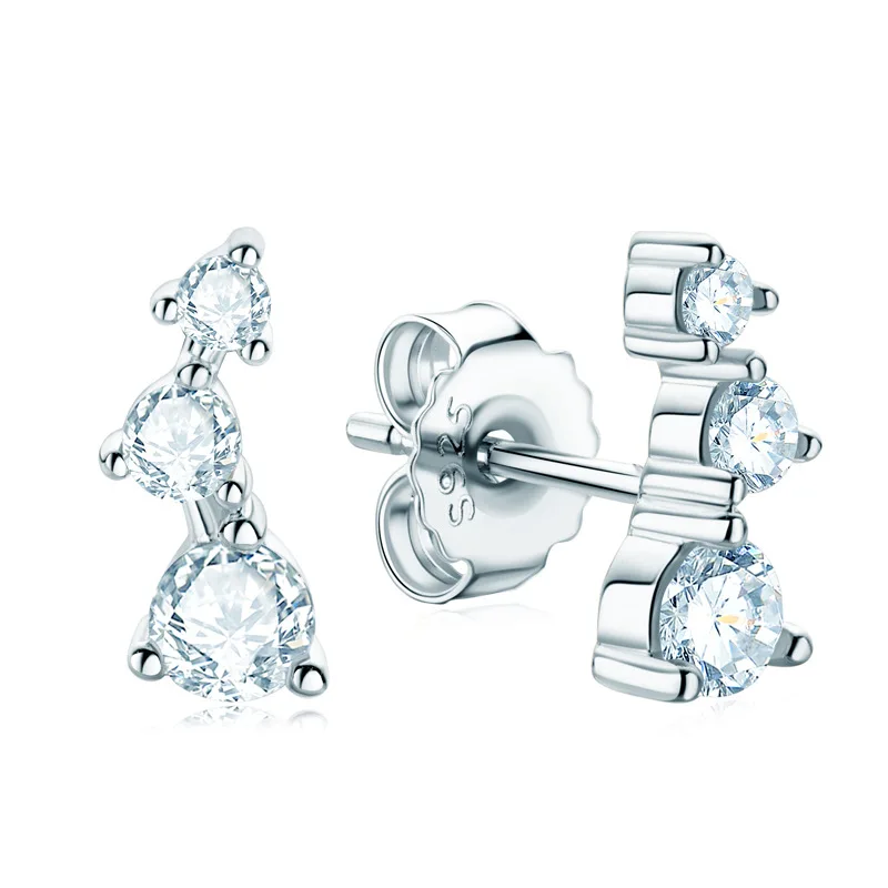 Luxury Moissanite Earrings Set 925 Sterling Silver Four Leaf Fashion Screw Back Studs VVS Diamond Men Women Jewelry With GRA