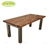 2019 solid wood acacia dining table /finger joint acacia wood table top with metal legs