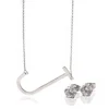 Fashion stainless steel J pendant elegant women brand hot sale Jewelry set for women