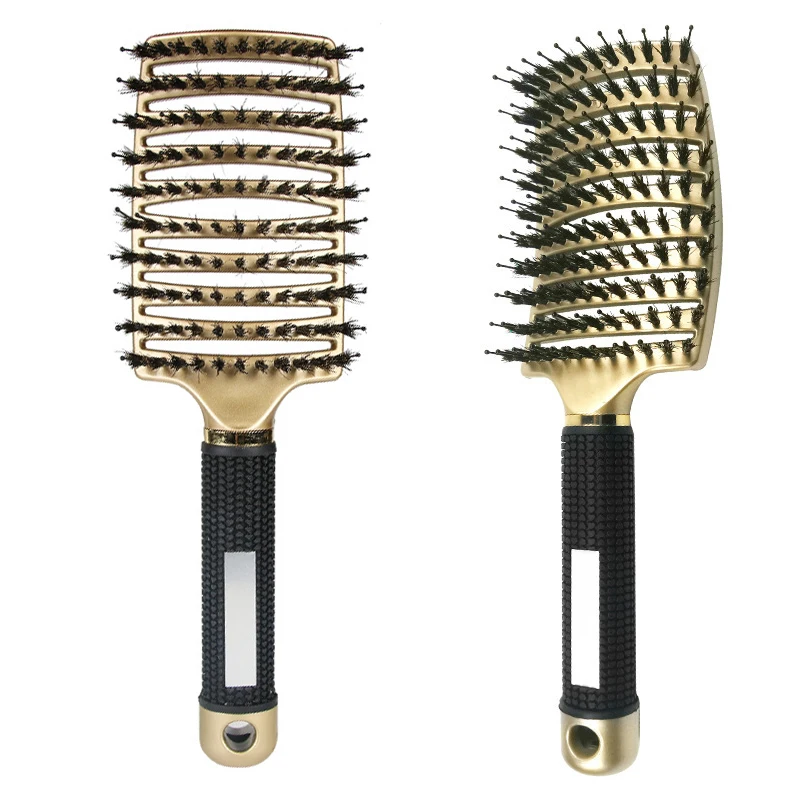 

Wholesale High Quality Hair Brush Scalp Massage Comb Hairbrush Bristle&Nylon Women Wet Curly Detangle Hair Brush for Salon Tools, Customized color