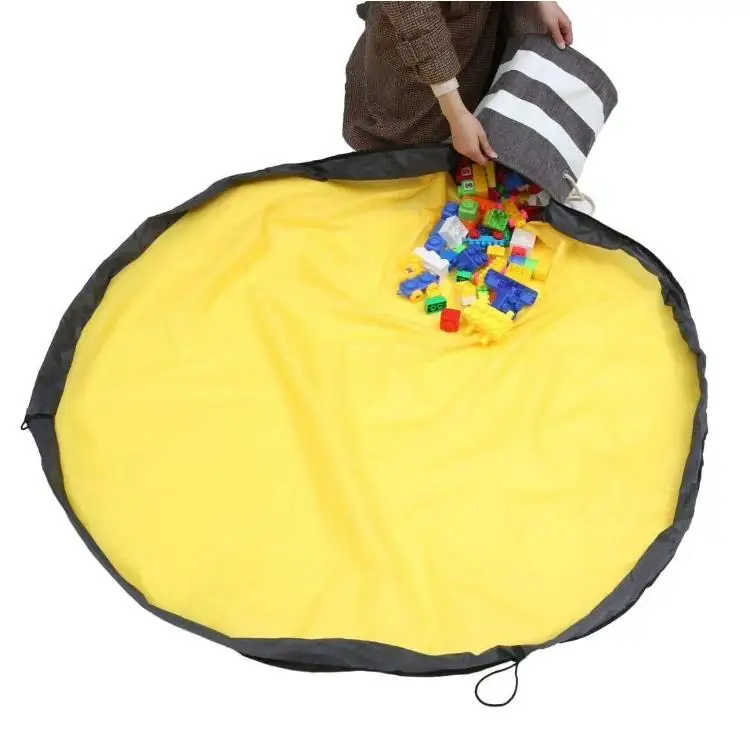 Kids Toy Storage Basket Playmat Portable Slide Away Toy Organizer Toy