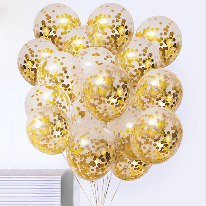 

DAMAI Birthday Party Transparent Ballons Wedding Decoration Colorful 12inch Confetti Balloons