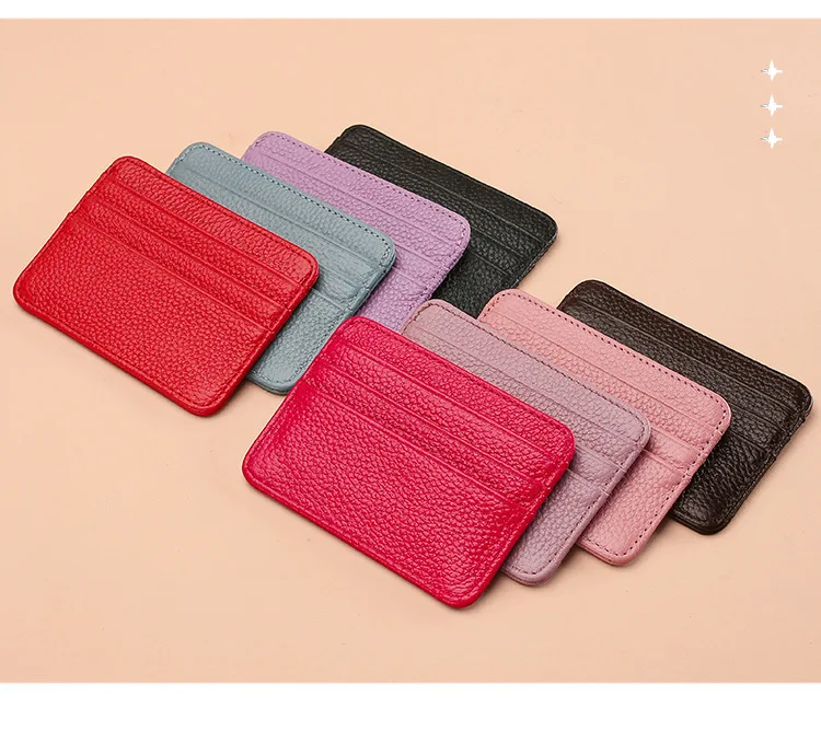 

Custom Fashion Designer Slim Mini Wallet Bag Zipper Money Clip Genuine Leather Credit Card Holders Luxury Id Card Holders Wallet, Picture