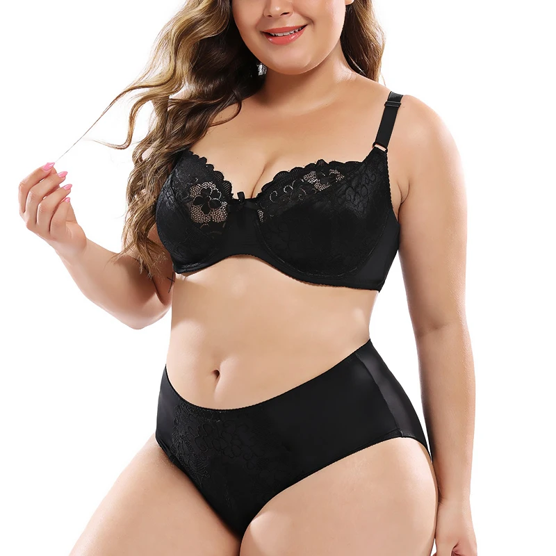 

Women Ultra-thin Plus Size  Cup Underwear Sexy Ladies Bra and Panties Sets