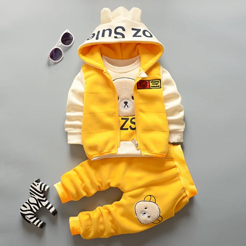 

Three-piece baby vest 1-4 years Christmas baby outfit Autumn Winter baby boys' clothing sets, As pictures