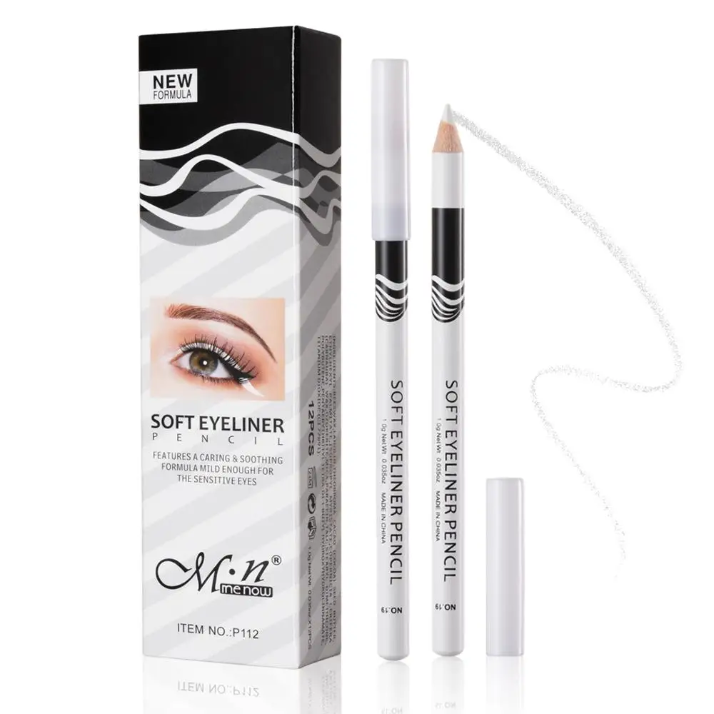 

Menow 12 pieces/box Makeup Cosmetic Smooth White Color Soft Eyeliner Pencil