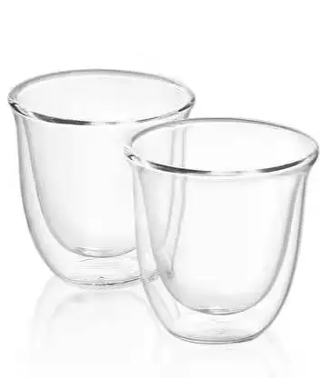 

Double layer insulated coffee glass, two pack glass cup, Transparent