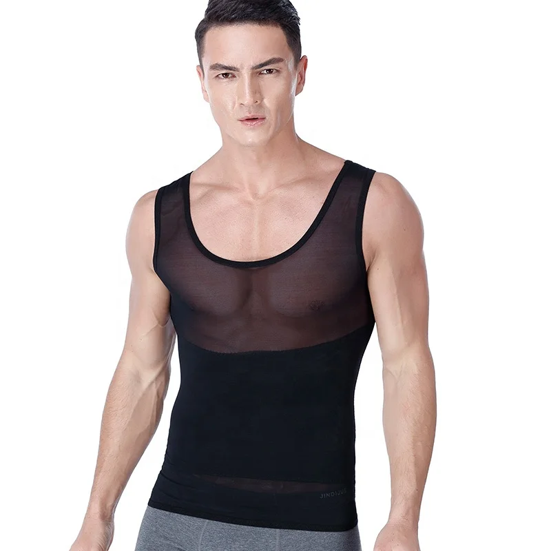 
slimming Shirt Lose weight TRANSPARENT mens compression body shaper vest for men 