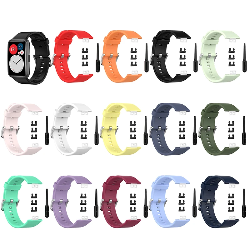 

Sport silicone watch band For huawei watch fit strap soft straps for huawei watch fit, Purple,pink,wine red,red,sky blue,blue,black,tea green,gray, etc.