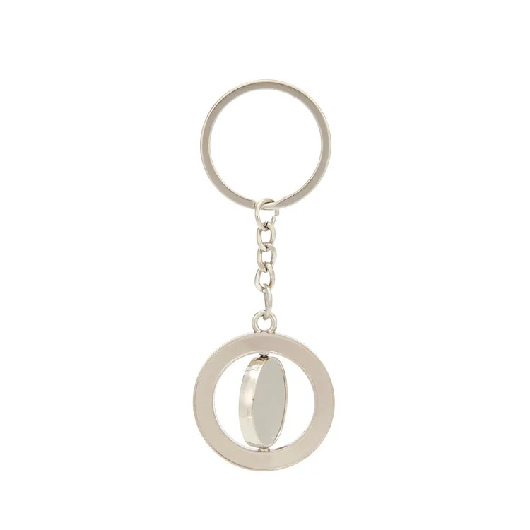 

Creative Simple Small Gifts Round Keychain Zinc Alloy Engraved Rotating Key Rings, Picture