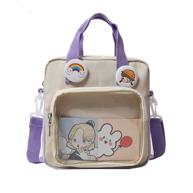 

Trendy outdoor travel leisure cute cartoon children kids women female girls cosplayer clear window small Ita bag crossbody