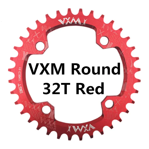 

Aluminum alloy Mtb bmx road bike narrow wide Round Oval 104BCD 32T/34T/36T/38T bicycle_Crankset & chainwheel Chainring for bike, Black / red