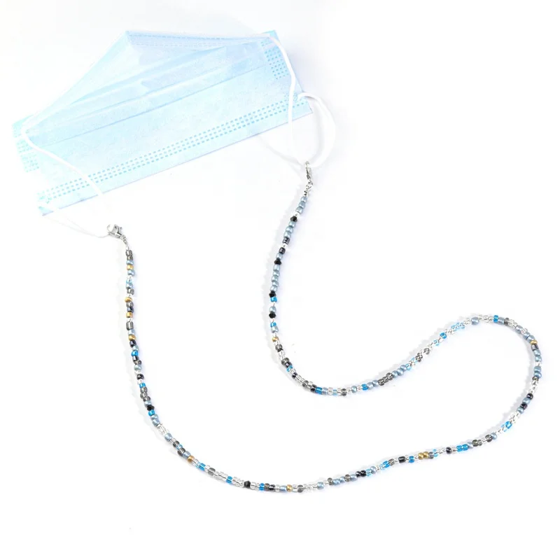 

Factory Wholesale Glass Bead Eyeglass Mix Color Alloy Glass Bead Maskes Holder Chain