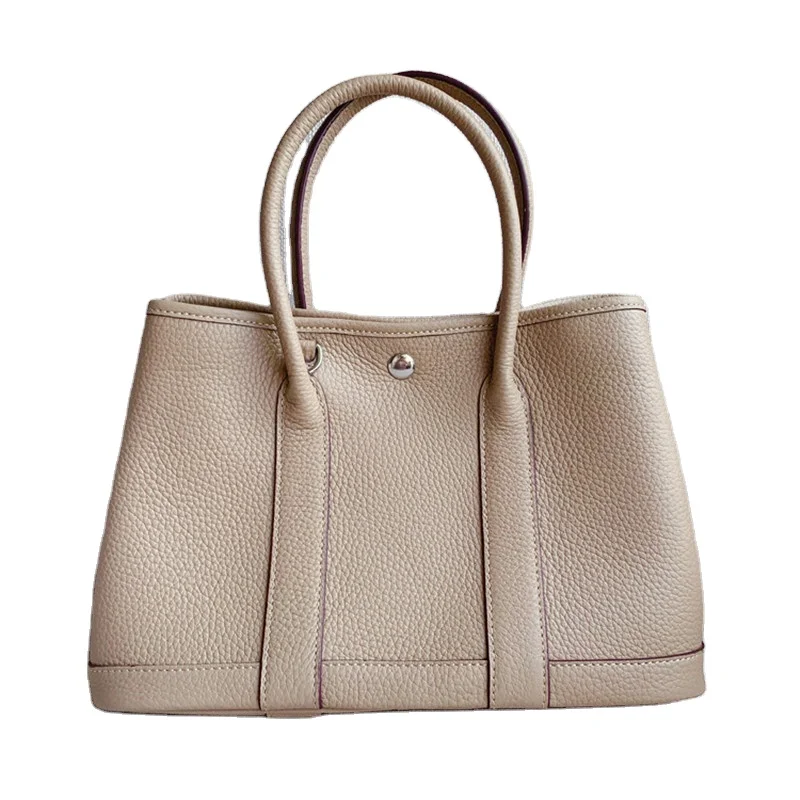 

Cowhide Garden Party Handbag Genuine Leather Lady Bag with Silk Scarf Luxury Handbags Women Bags Designer Women Bag Totes, 4 colors