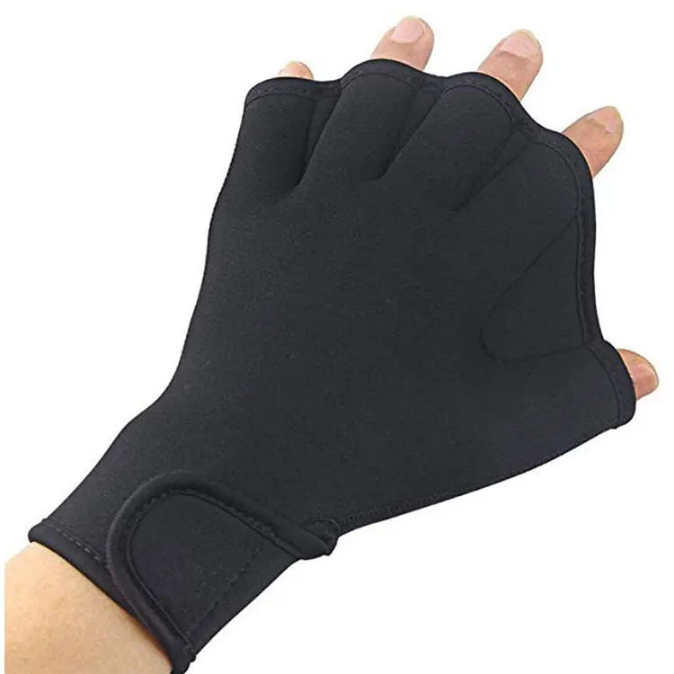 

Neoprene Well Stitching Helping Upper Body Resistance Diving Gloves Swimming Gloves, Black