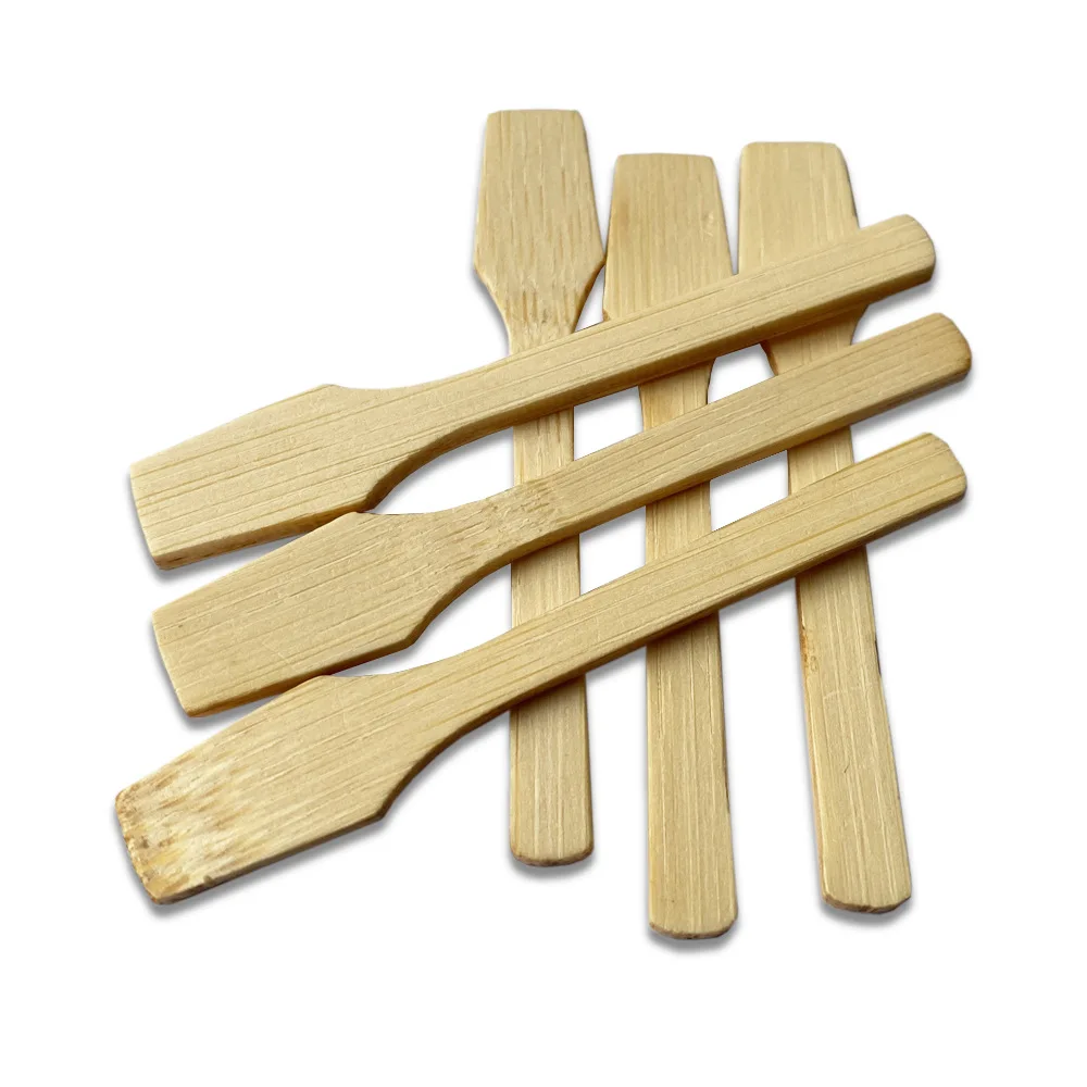 

Flat top Custom Bamboo cosmetic wood spatula Small Mini Spatula Cosmetics Spatulas