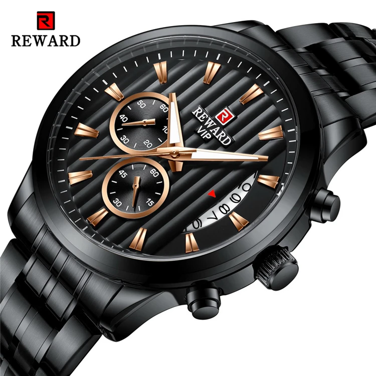 

REWARD RD81010M Luxury Men's Quartz Watch Men Waterproof Ultra Thin Analog Clock Male Fashion Sports Watches Black Reloj Hombre