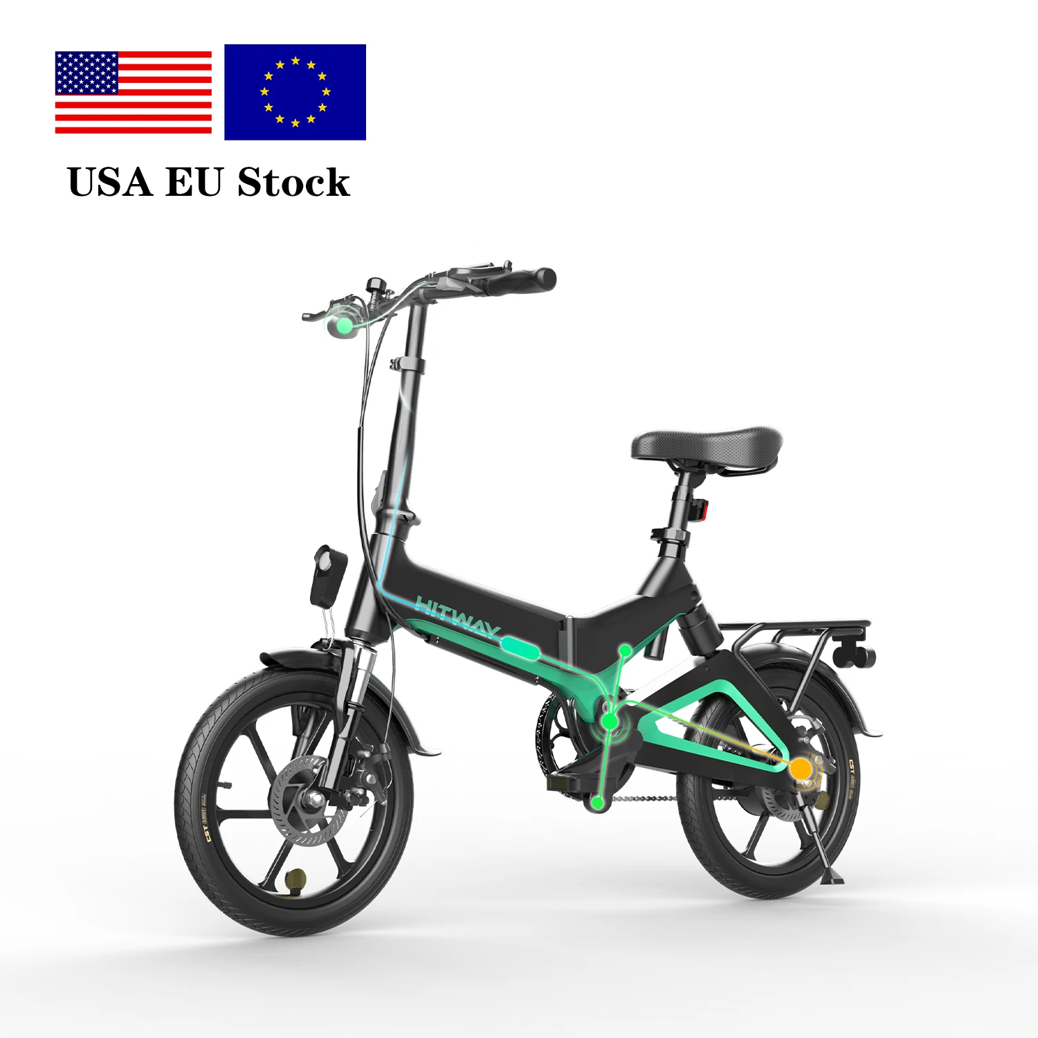 

2022 USA Warehouse Stock Adult 16inch Ebike 250w Foldable Electric Bike Waterproof Electric City Bike