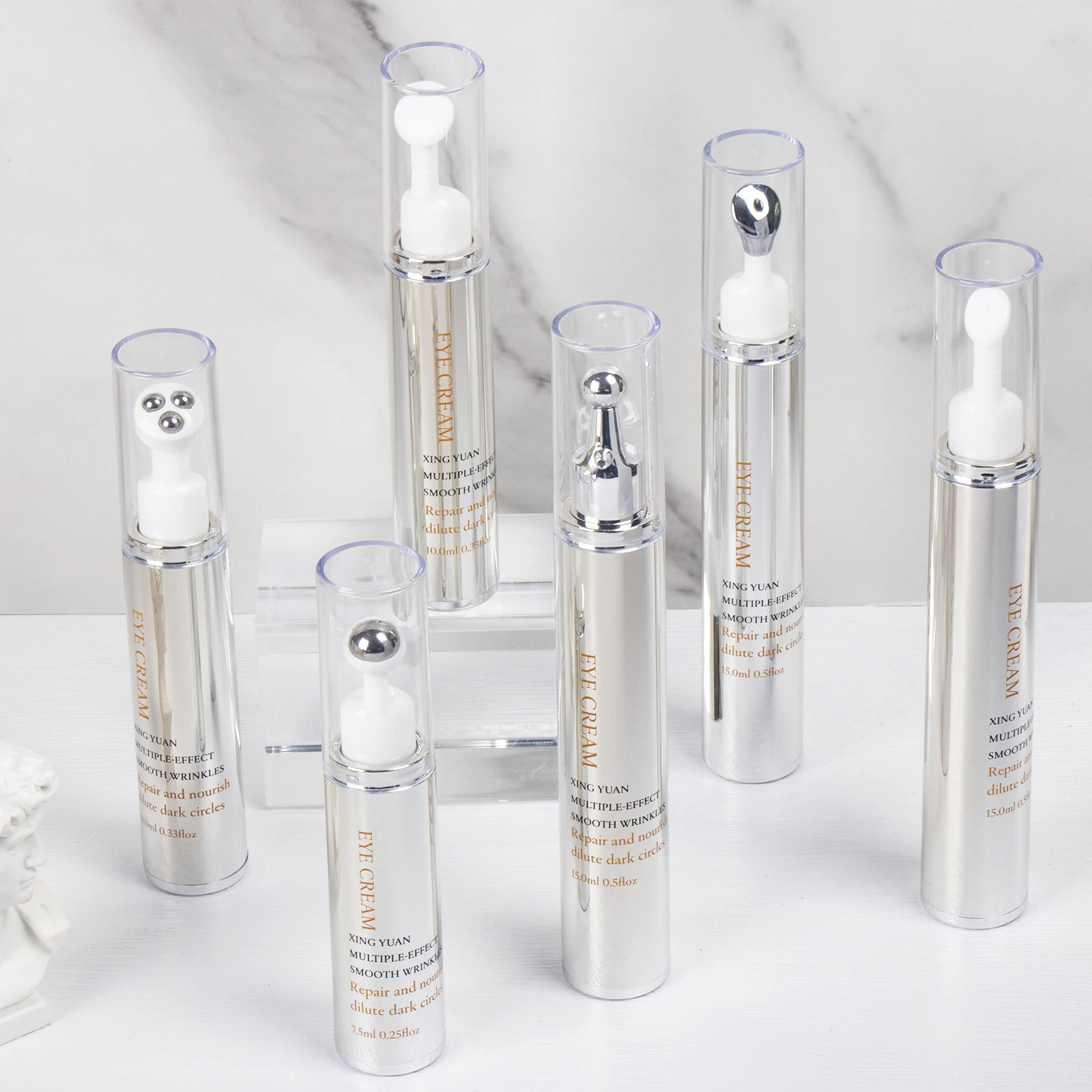 

massage head eye serum airless syringe 15ml 10ml travel tubeless dispenser pumps independent development airless containers