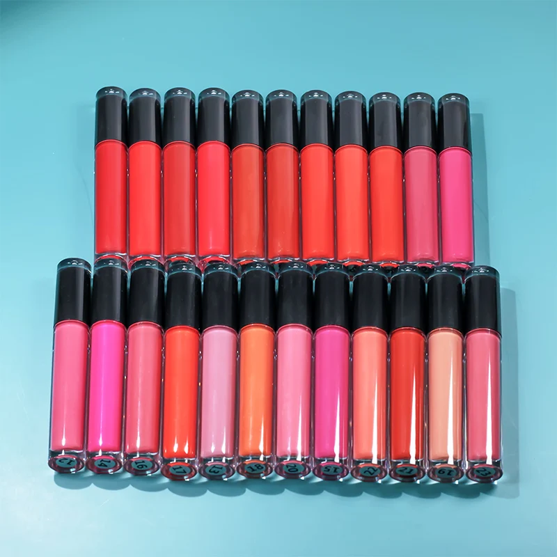 

Custom logo 30 Colors Velvet Matte Lip Gloss waterproof Lasting non-stick cup private label wholesale