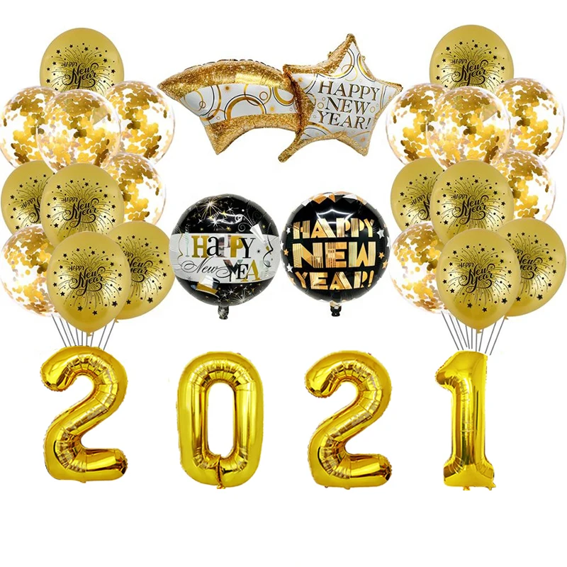 2021 New Year Balloons Set Balloons 12inch Latex Balloons Christmas ...