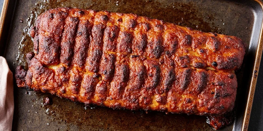 Ribs seasoned with coffee and cocoa powder