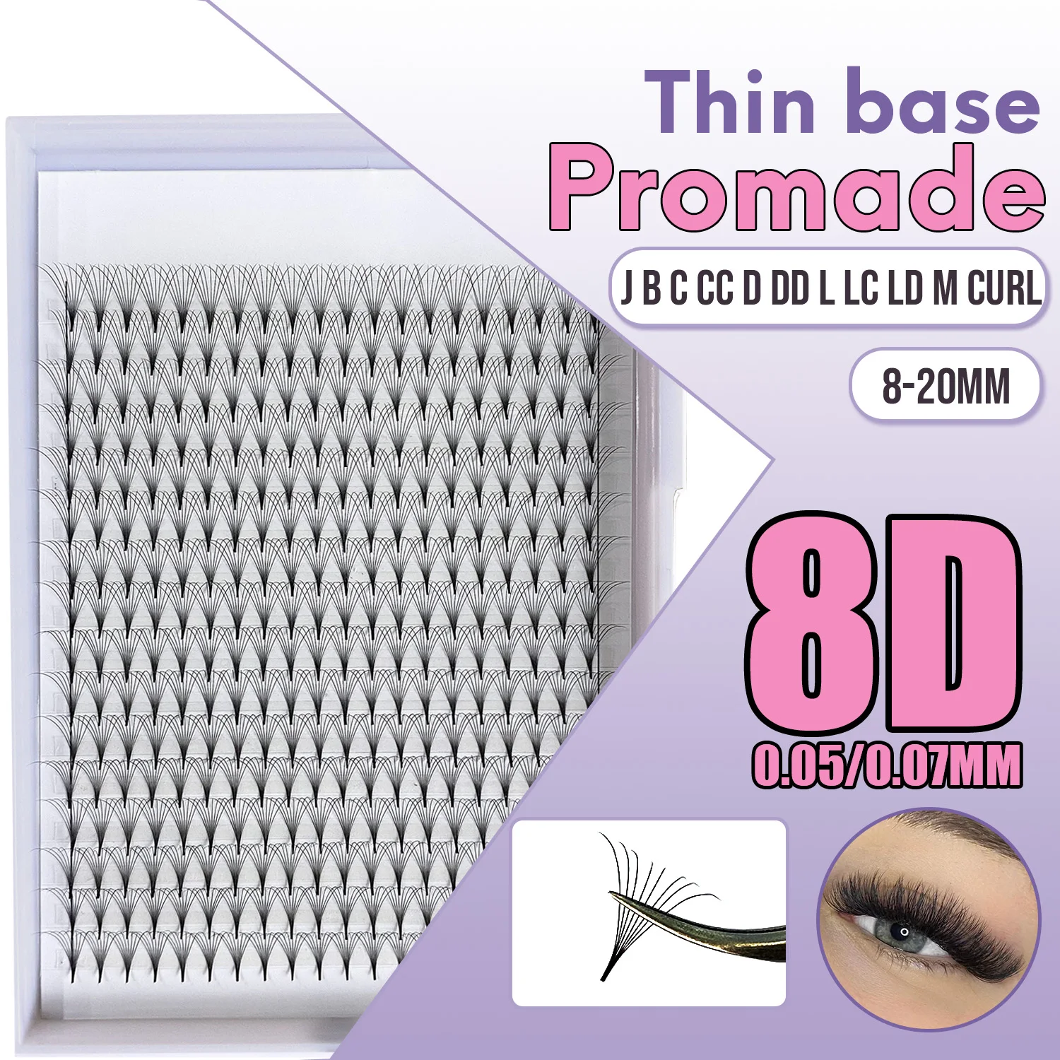 8D Soft Matte Black Premade Volume Lash Extensions