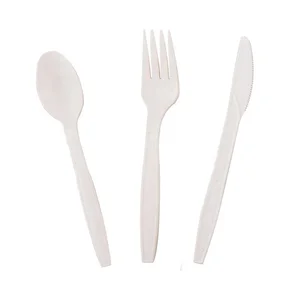 Image of Latest Product 100% Biodegradable PLA Fork, knife, spoon made from corn starch resin