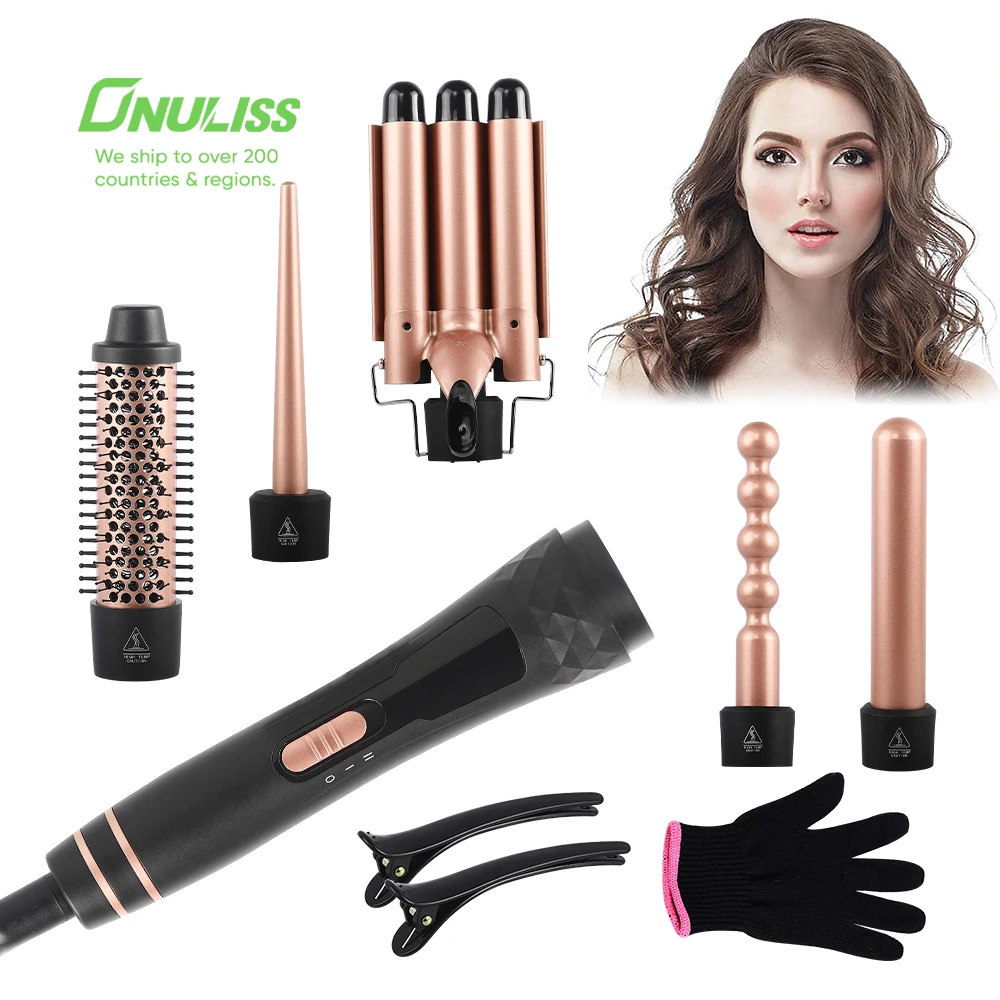 

Private Label Ceramic Electric Plancha De Cabello Curling Wand Set 5 In 1 Interchangeable Hair Curling Iron Ceramic Hair Curler