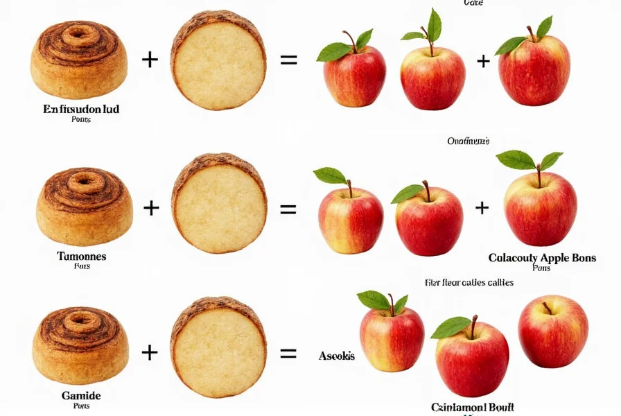 Cross-section of apple cinnamon bun showing layered dough, cinnamon swirl, and tender apple pieces