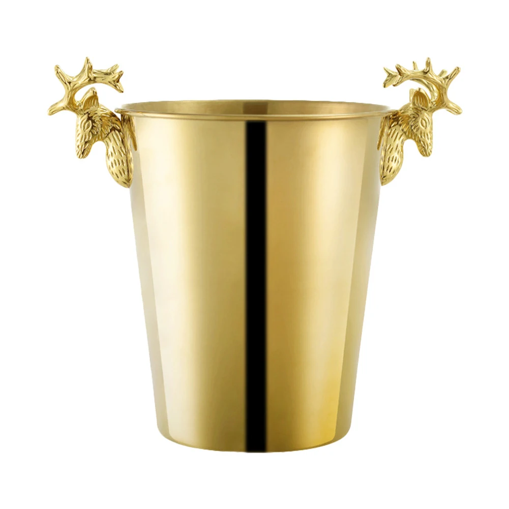 

3L Stainless Steel Ice Bucket High-end Stable Barrelwith Removable Handle For Families Hotels Bars Cafes Hotels