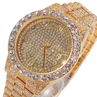 

New high-end hip hop punk fashion full diamond waterproof men's Quartz Watch