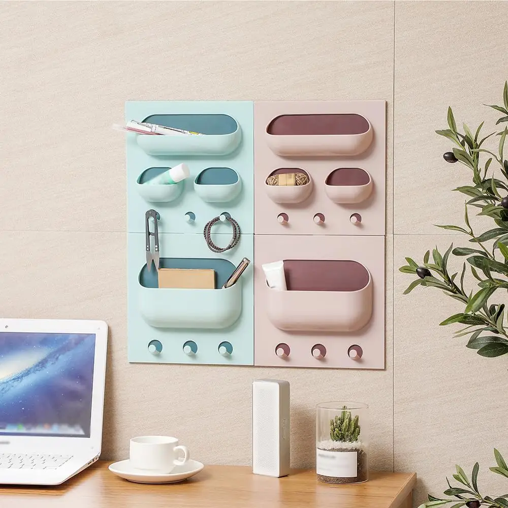 

Plastic Self-adhesive Kitchen Refrigerator Fridge Storage Rack Organizer Cleaning Sponge Vegetable Fruit Home Kitchen Supplies, As photo