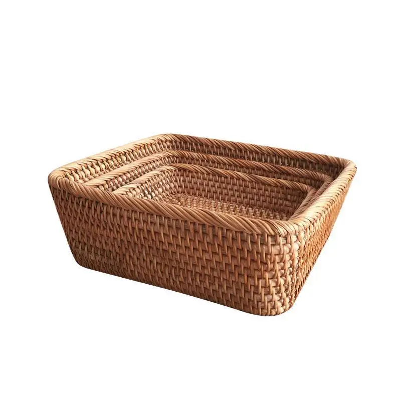 

Rattan Weaving Hand - made Fruit Snacks Picnic Basket Rattan Weaving Storage Basket