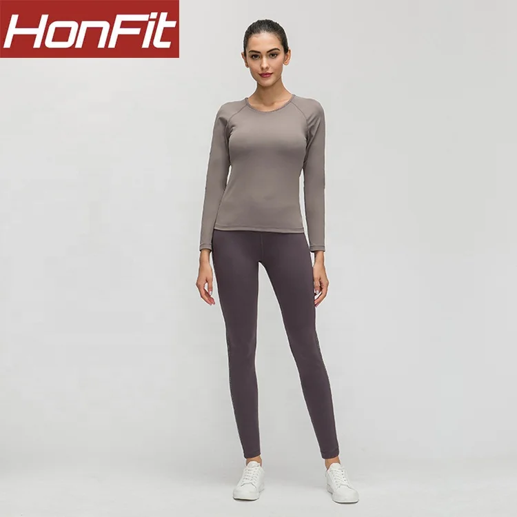 

women's popular custom long sleeve workout tshirts for running Yoga sports wear, Customized colors