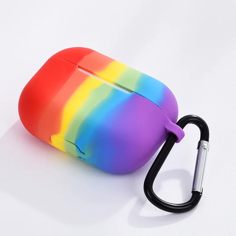 

Rainbow Silicone Earphone Case For Apple Airpods Pro Wireless Headphone, Soft elastic Protective Cover For Air Pods 1 2, Multi colors