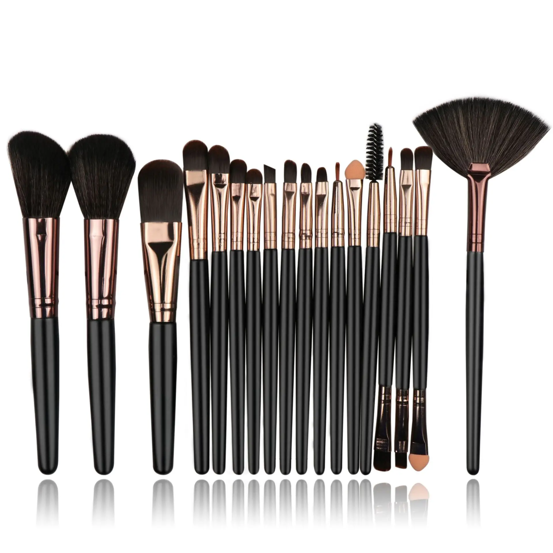 

brush make set up Black Luxury Makeup Brush Set Kit Wholesale Wood Handle Private Label foundation Cosmetic makeup brushes, Customized color