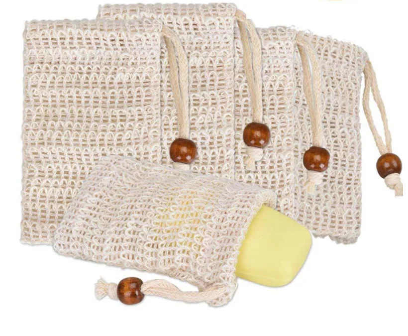 

wholesale natural mesh foam soap pouch bubble mesh bag for body facial cleaning, Natural color