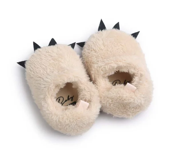 
Baby Boys Girls Soft Plush Slippers Bear PAW Animal Boots Toddler Infant Crib Shoes Winter House Shoes furry cotton boots 