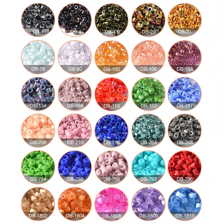 

Factory stock wholesale Japan Miyuki galvanized stained glass provides a variety of color options 11/0 Delica seed beads, Multi color