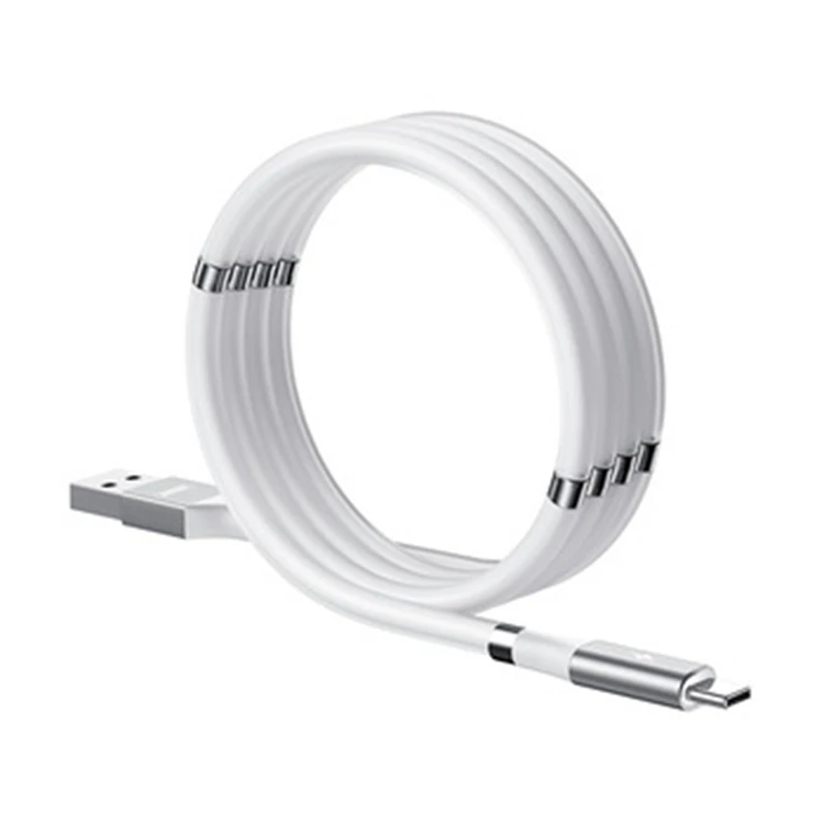 

Hot selling 100CM 2.4A Flexible Spring Storage Magnetic Fast Charging Wire Mobile Phone USB Data Cable