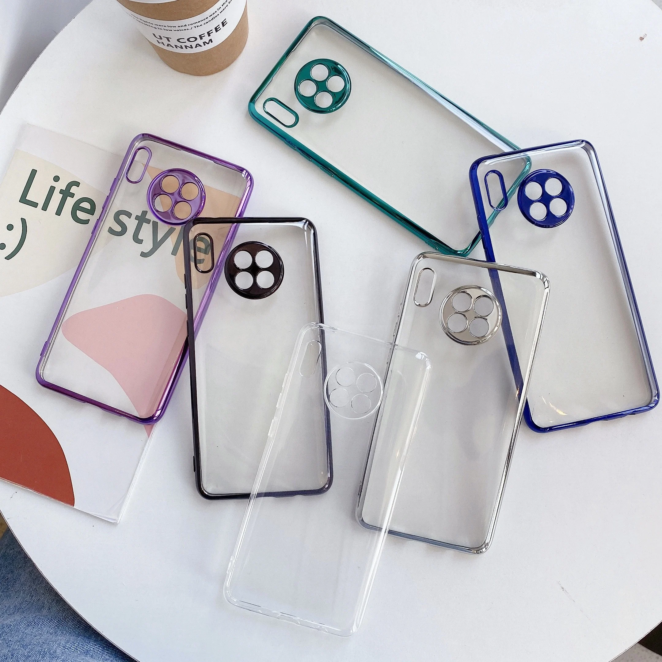 

Latest Style Clear Electroplating TPU Full Cover Shockproof Mobile Phone Case for Huawei Mate30, Multi-color, can be customized