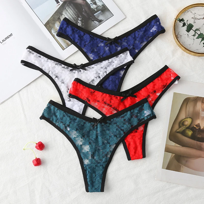 

Women Thongs Underwear For Women Female Gstring Ladies Hot Pants Sexy Lace Panties, Black,green,red,blue,white