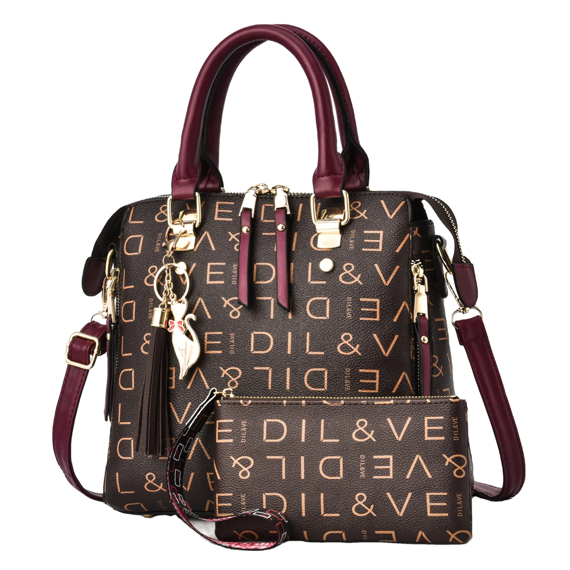 

SL685 Wholesale Luxury Classic trends PU lather handbags for women shoulder bag printing ladies handbags, Red,black.....