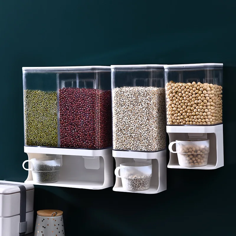 

wall mounted storage box plastic cereal dispenser airtight food storage containers